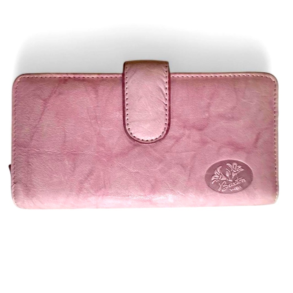 Buxton Julia Heiress Beautiful Pink Leather Checkbook Wallet NWT